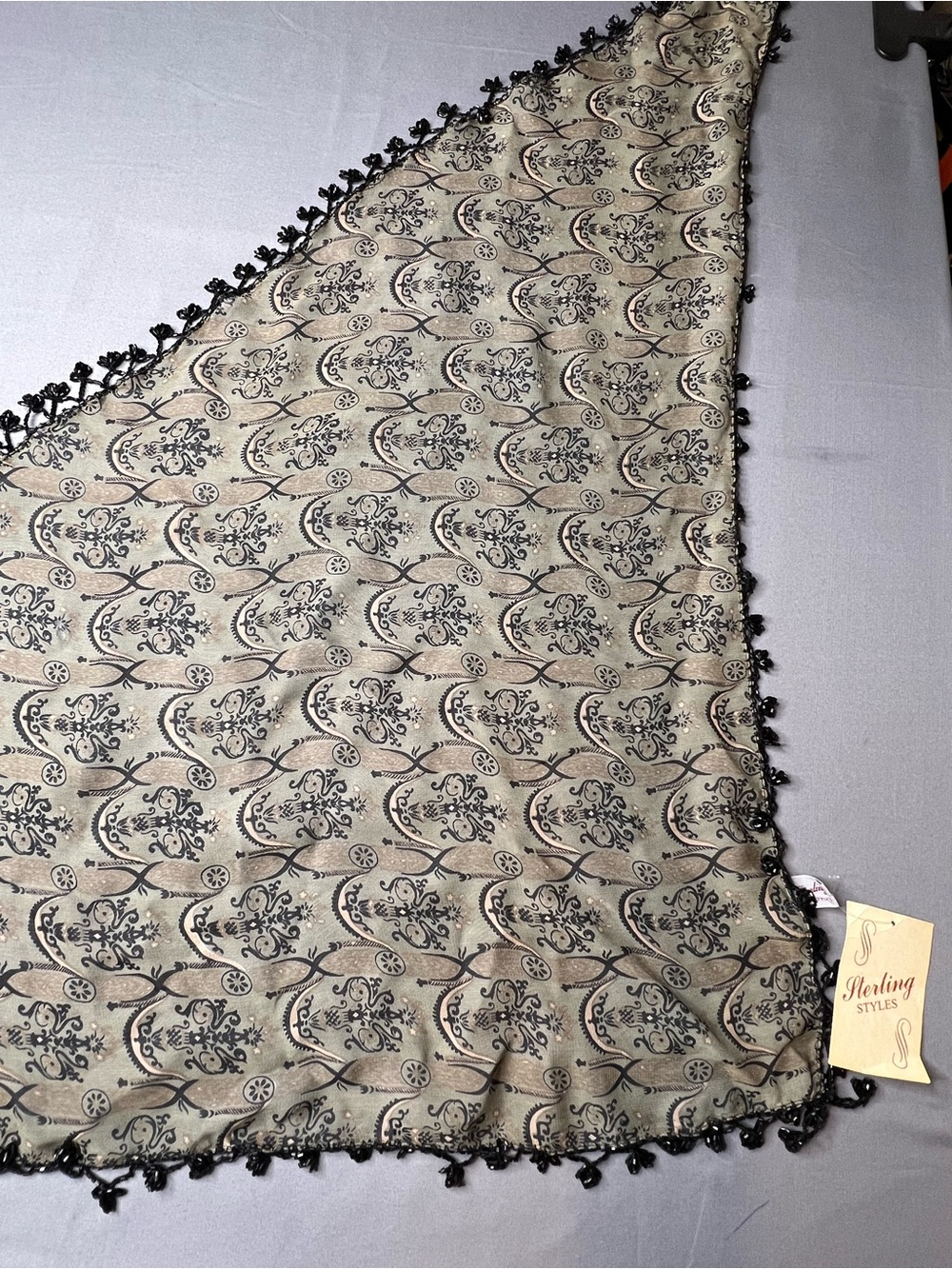 Sterling Styles Vintage Y2K Beaded Triangle Hip Scarf